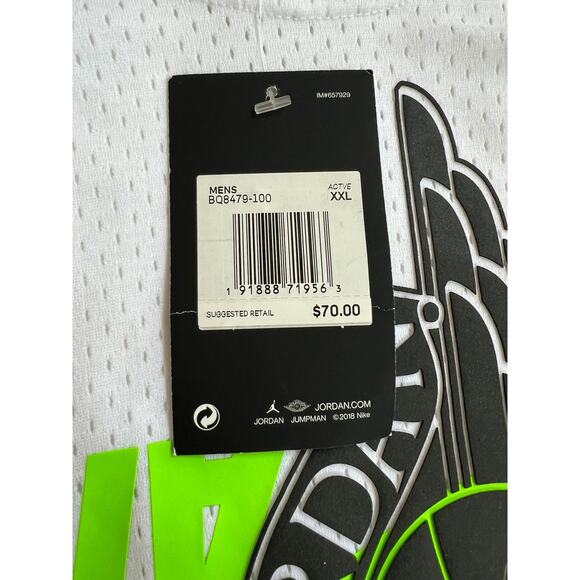 Nike Jordan Air Jumpman Mesh Jersey Wings Men's Tank White BQ8479 100 Size 2XL - Picture 3 of 15